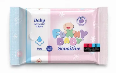 Funny Baby nedves törlőkendő Sensitive