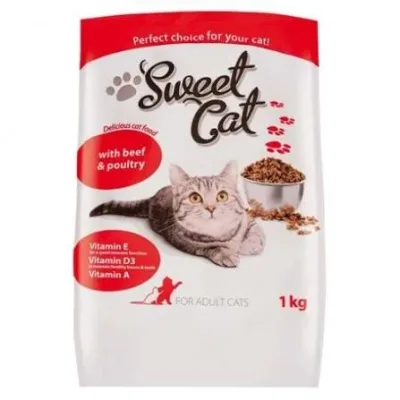 Sweet Cat száraz macskaeledel baromfival és marhával