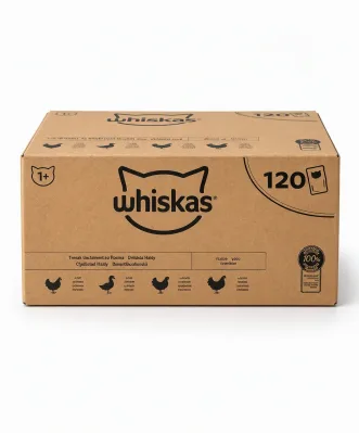 Whiskas 1+ Baromfi Lakomák teljes értékű nedves macskaeledel
