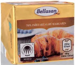 Bellasan kockamargarin 70% zsírtartalom