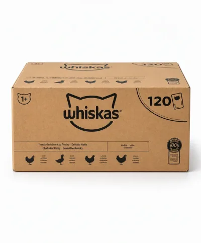 Whiskas 1+ Baromfi Lakomák teljes értékű nedves macskaeledel