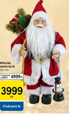 Mikulás dekoráció 30 cm