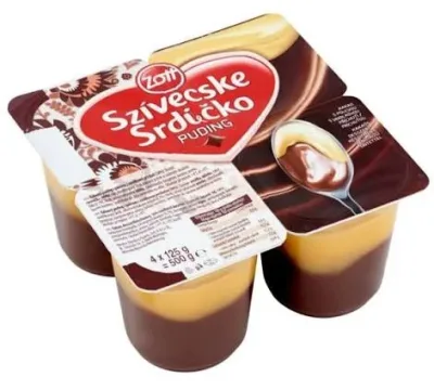 Zott Szívecske puding csokoládés-vaníliás