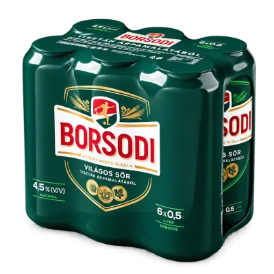 Borsodi dobozos világos sör multipack