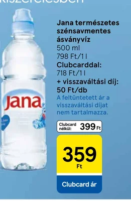Jana természetes szénsavmentes ásványvíz