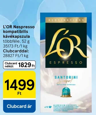 L'OR Nespresso kompatibilis kávékapszula