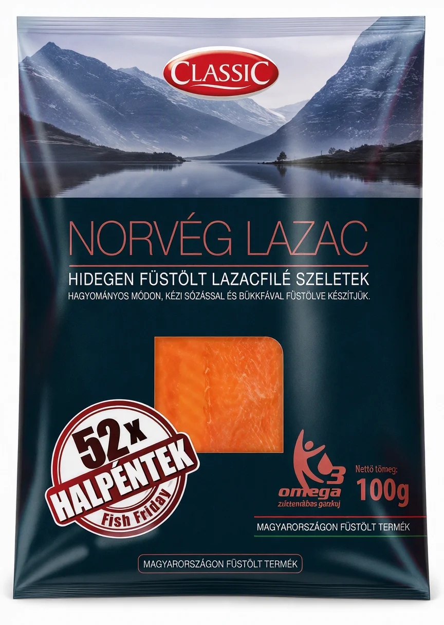 Classic füstölt lazacfilé csomagolt