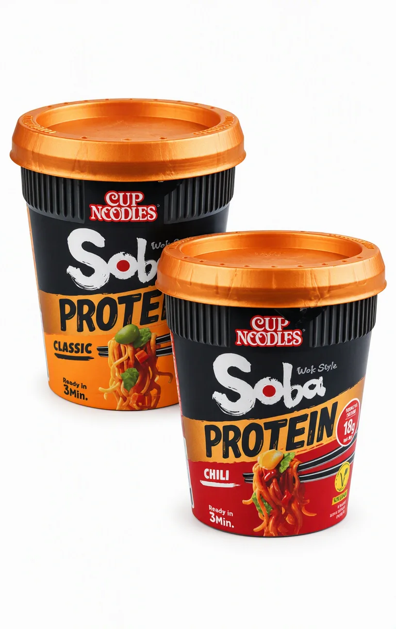 Nissin Soba Protein poharas sült tészta