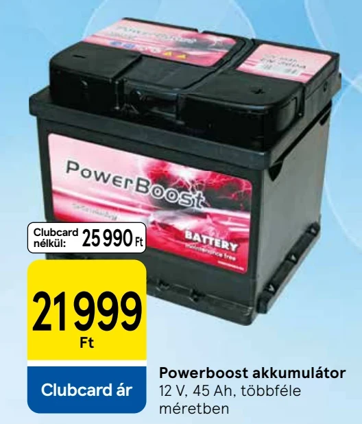 Powerboost akkumulátor 12 V, 45 Ah