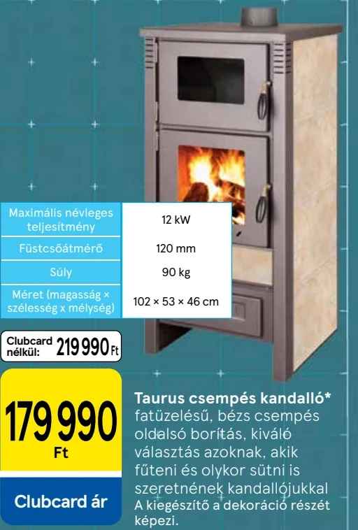 Taurus csempés kandalló