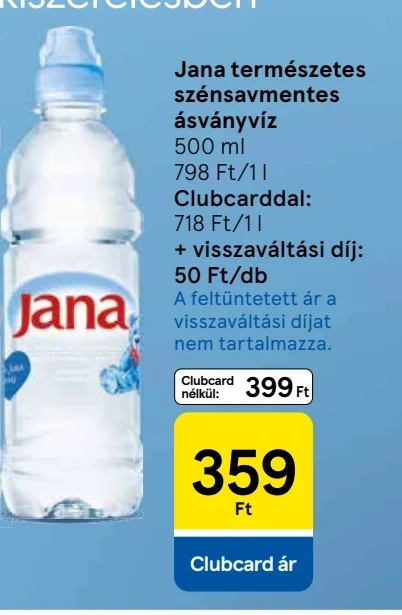 Jana természetes szénsavmentes ásványvíz