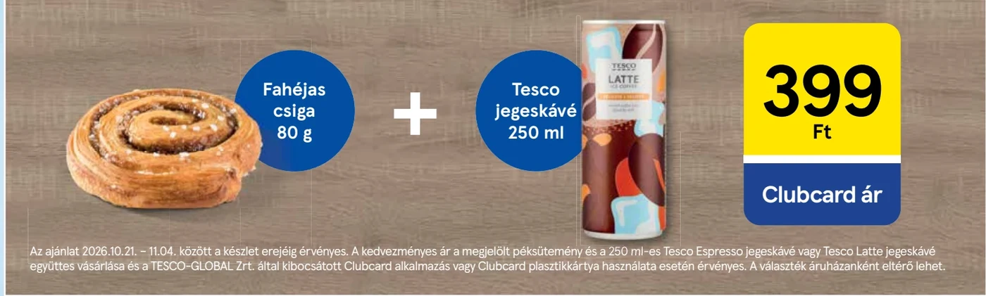 Fahéjas csiga és Tesco jegeskávé