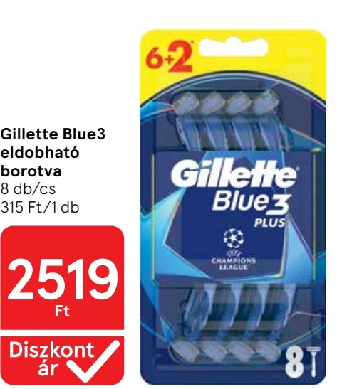 Gillette Blue3 eldobható borotva